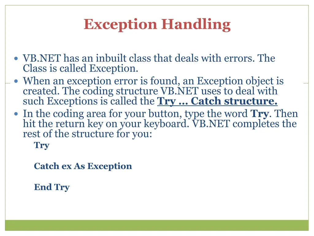 exception handling 1