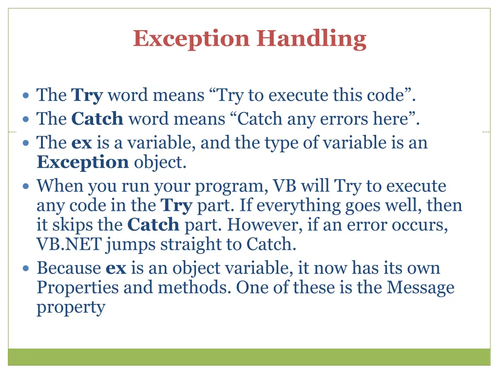 exception handling 2