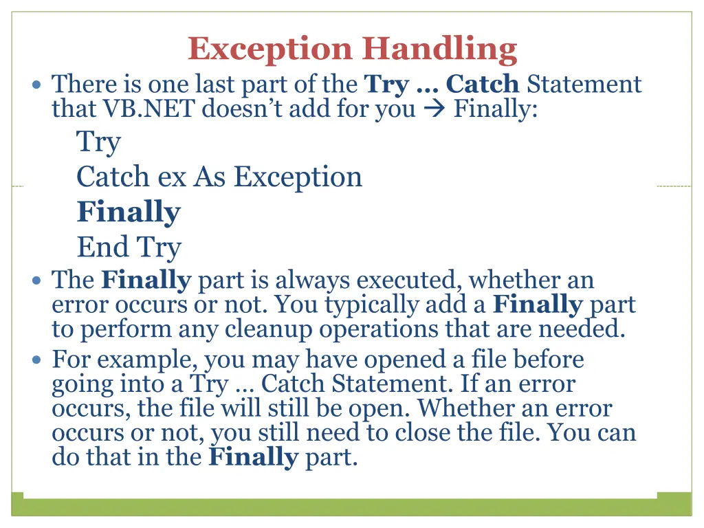 exception handling 6