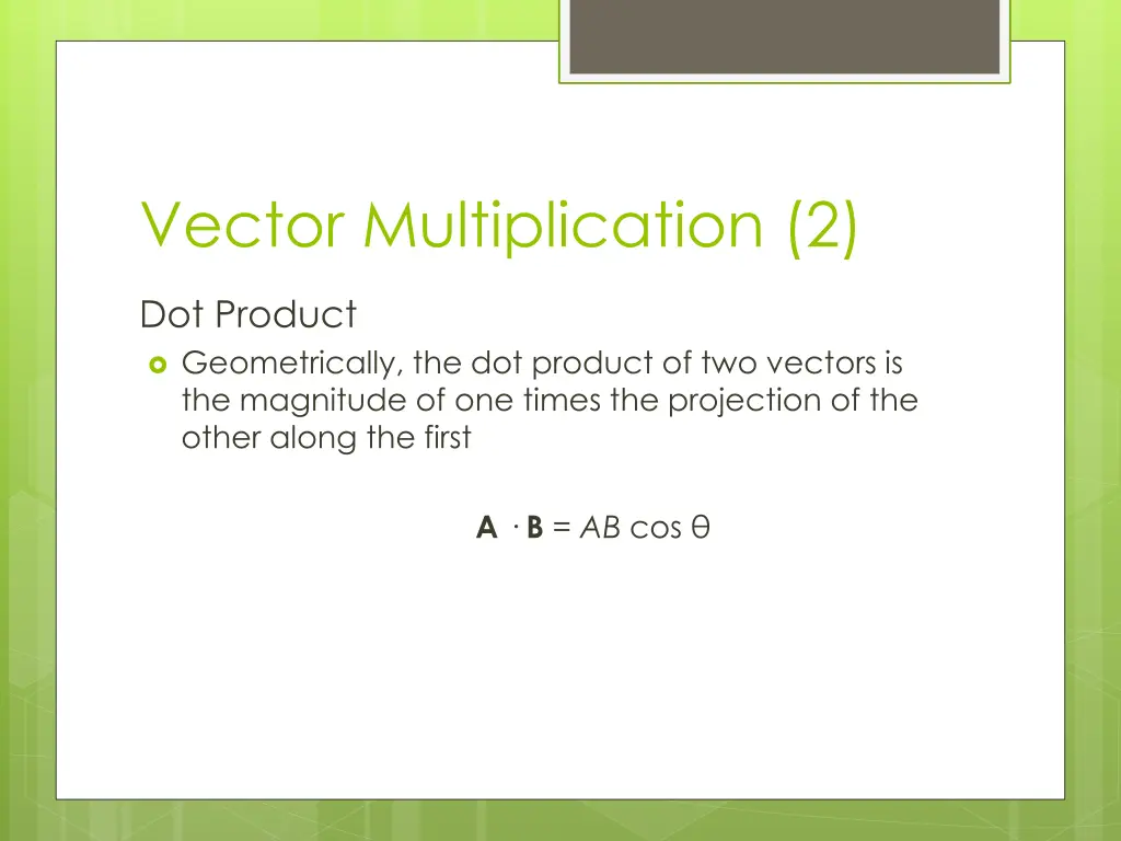 vector multiplication 2