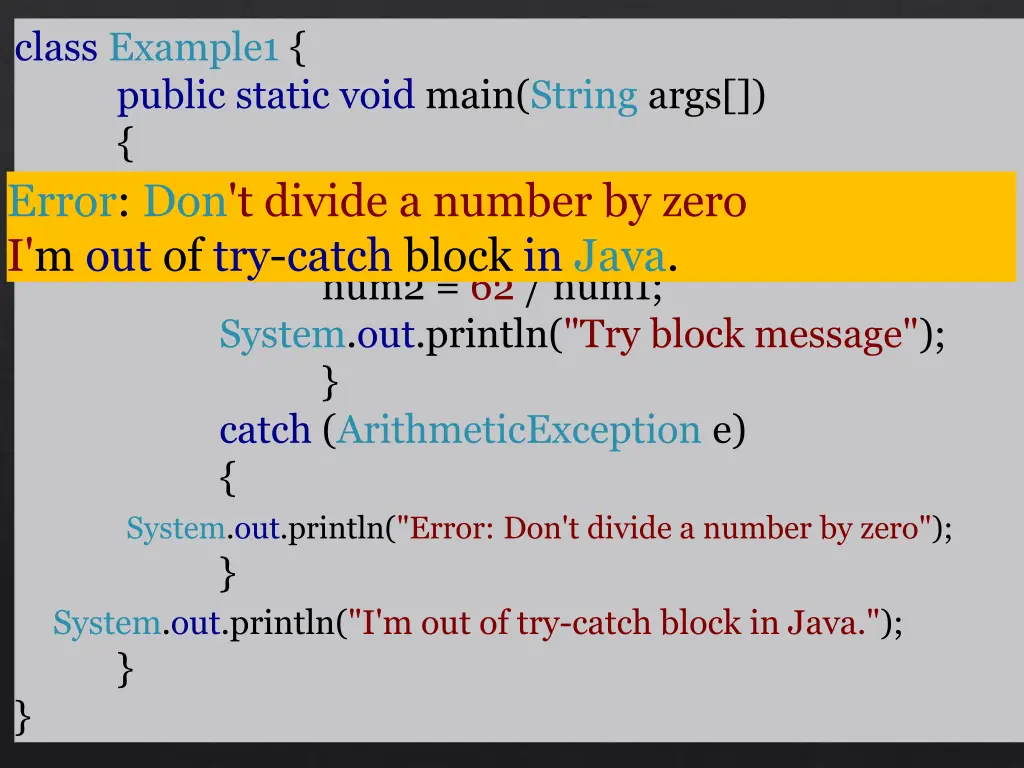 class example1 public static void main string