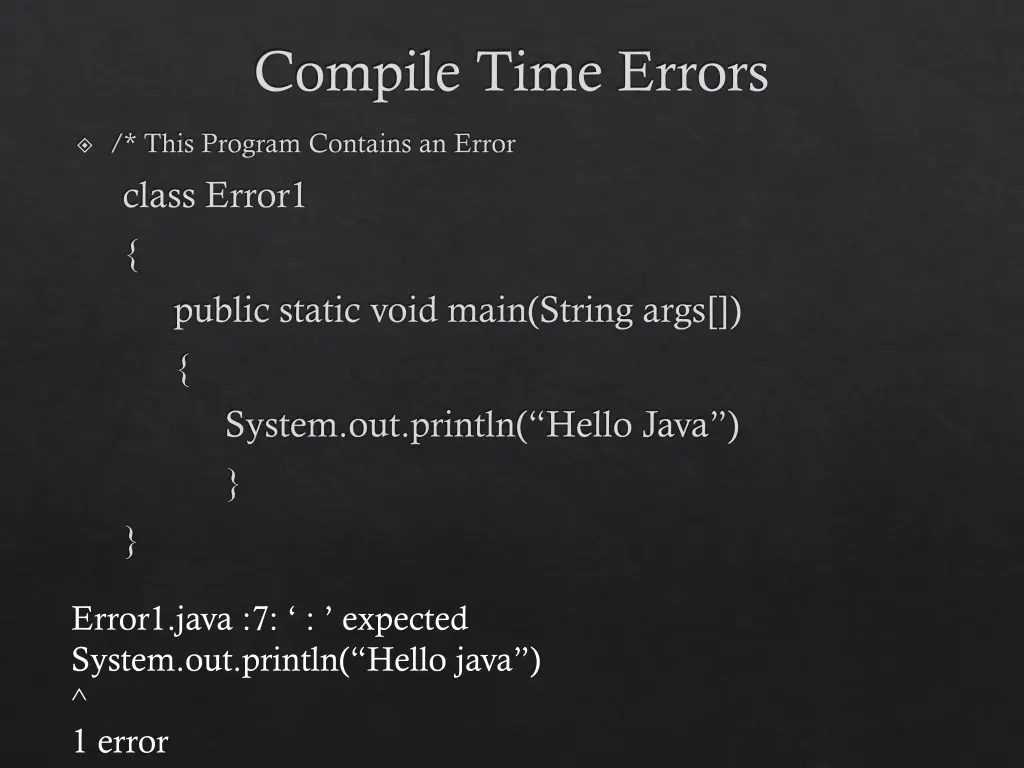 compile time errors 1