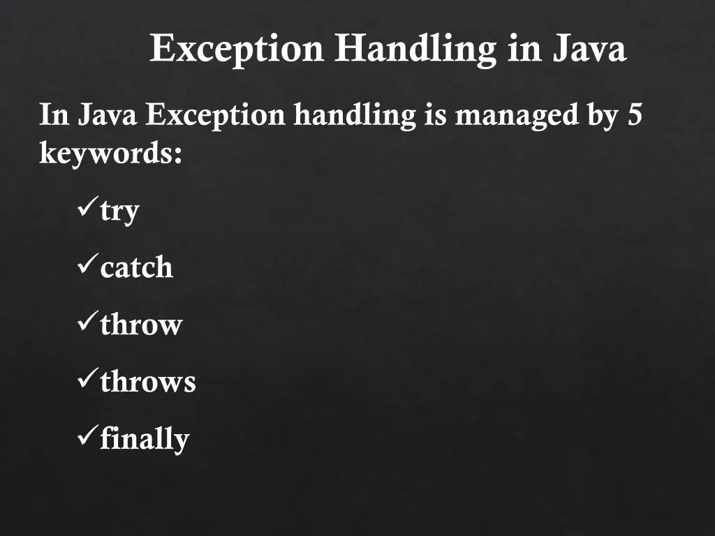 exception handling in java 1