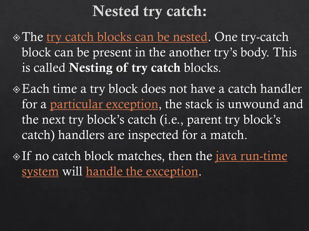 nested try catch