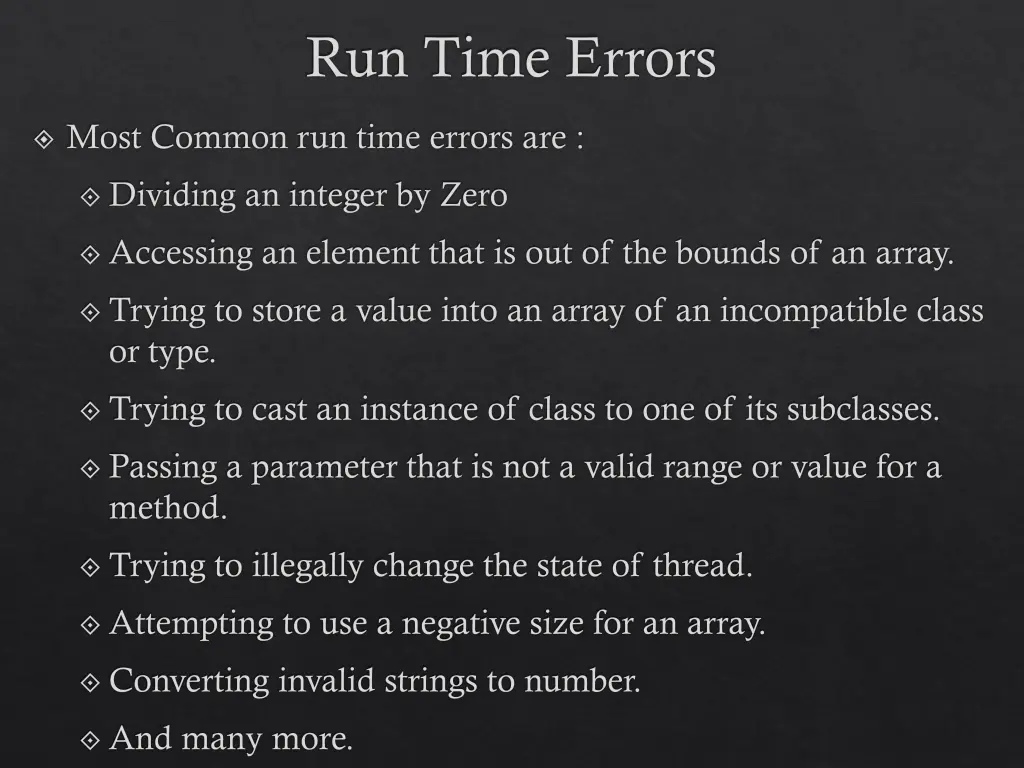 run time errors 1