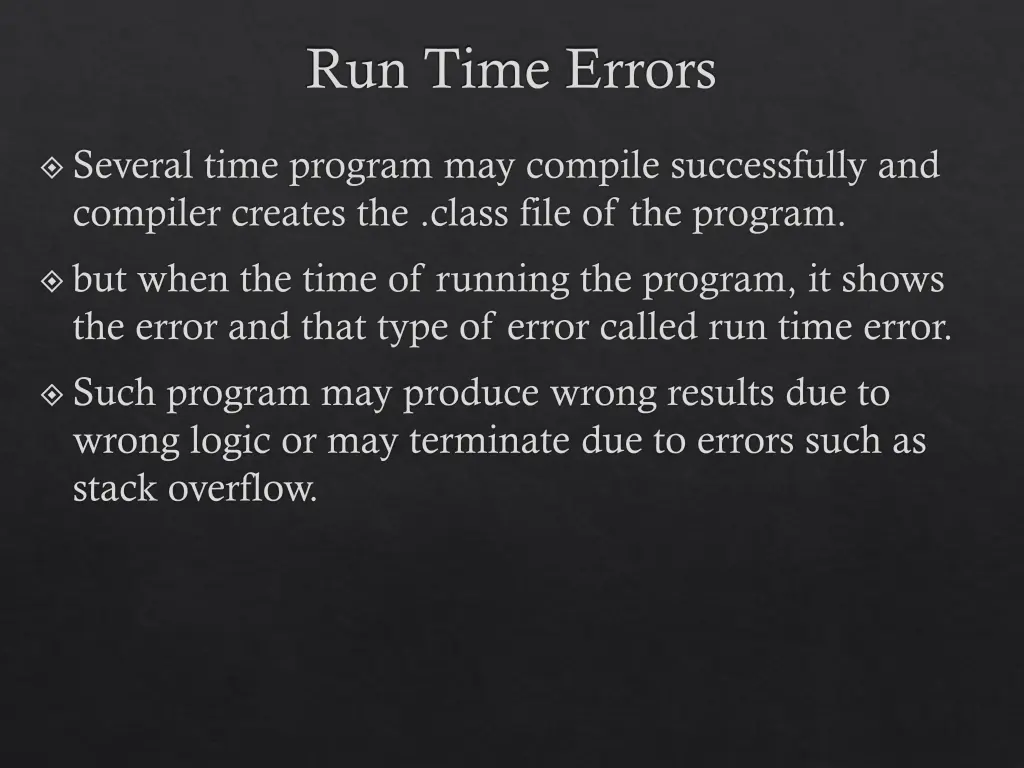 run time errors