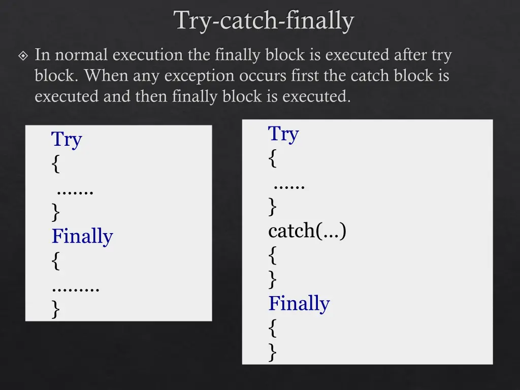 try catch finally