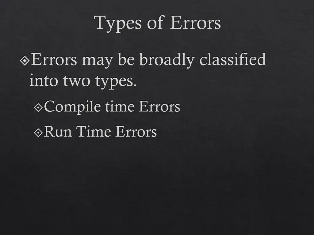 types of errors