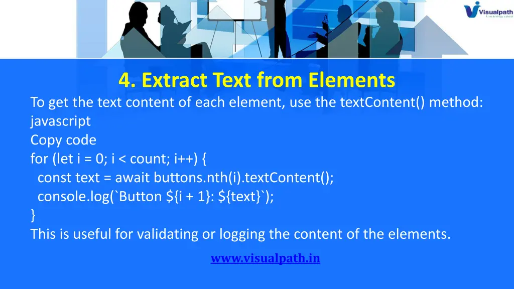 4 extract text from elements to get the text