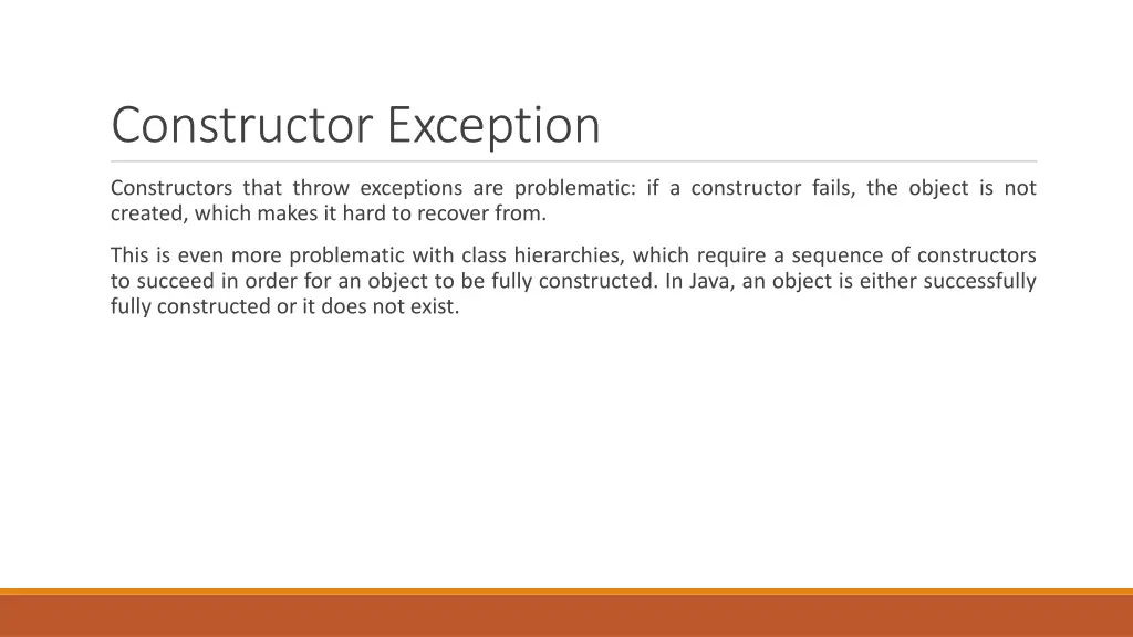 constructor exception