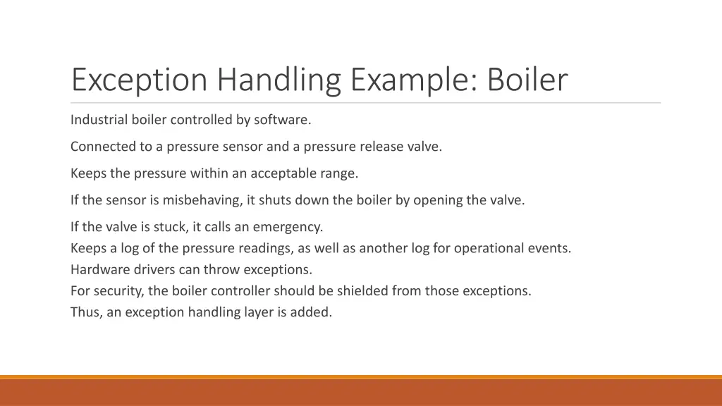 exception handling example boiler