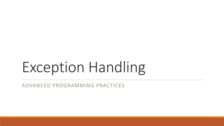 exception handling