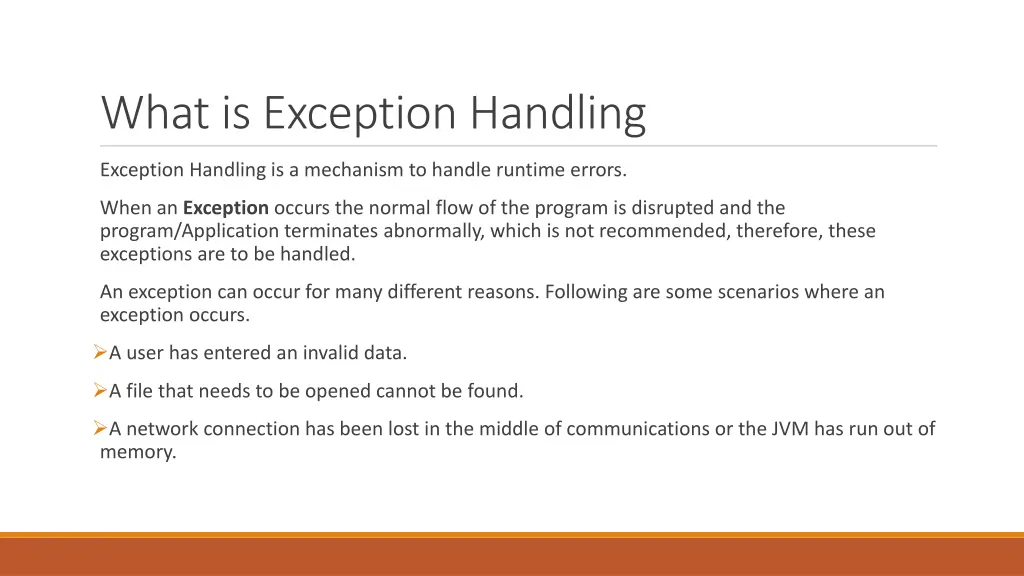 what is exception handling 1