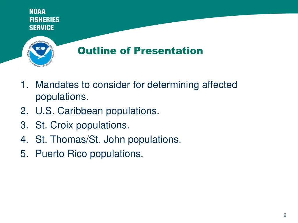 outline of presentation