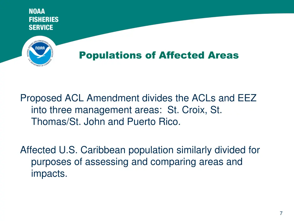 populations of affected areas