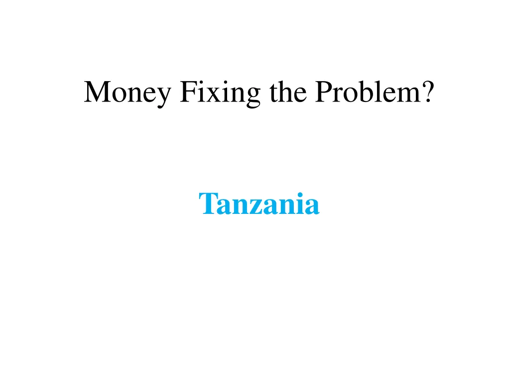 money fixing the problem