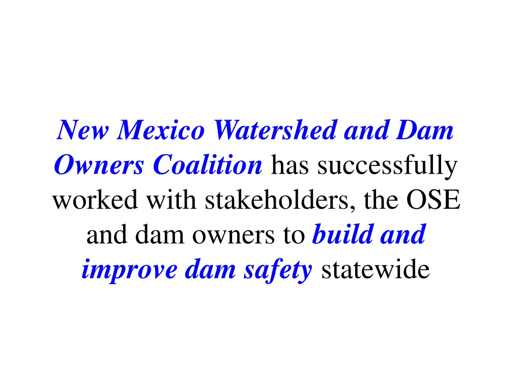 new mexico watershed and dam owners coalition