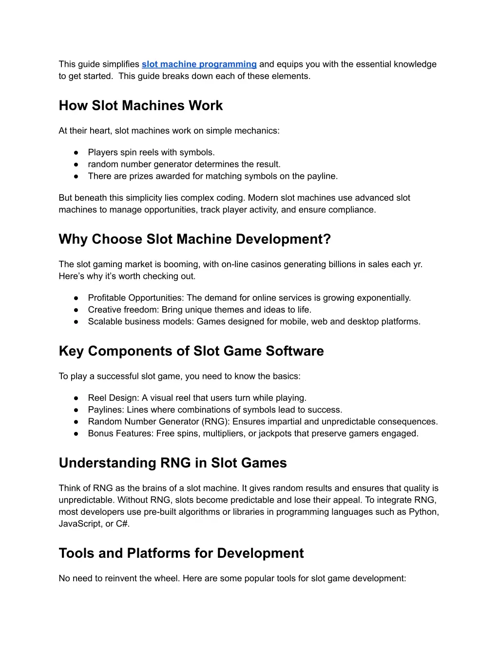 this guide simplifies slot machine programming