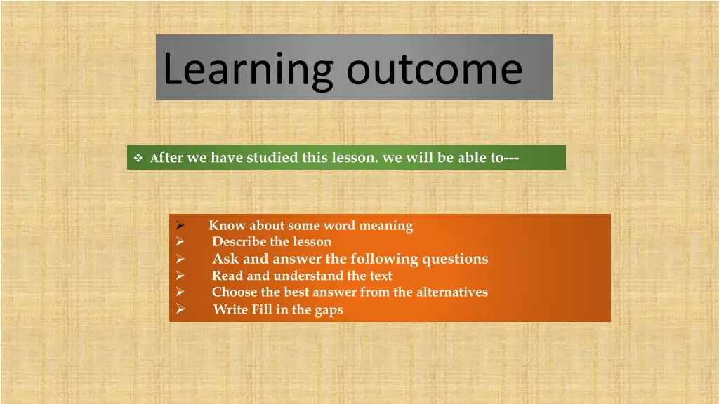 learning outcome