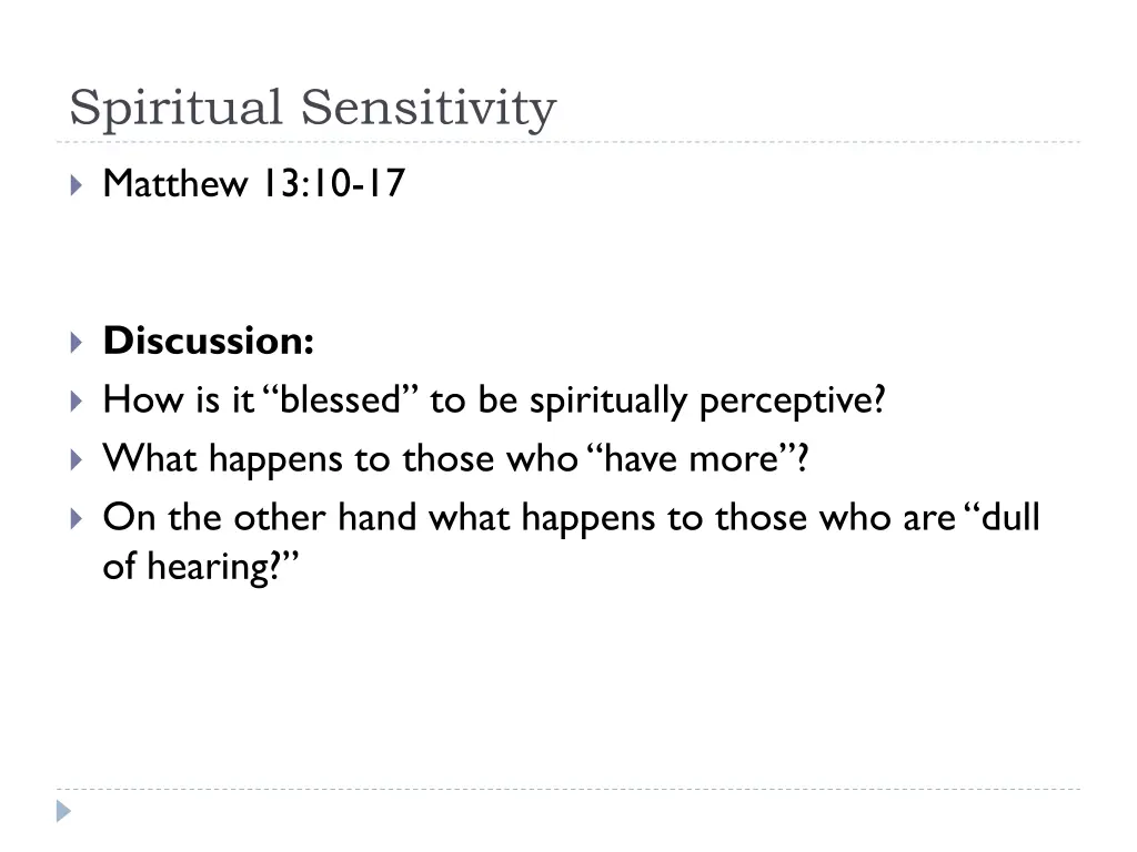 spiritual sensitivity