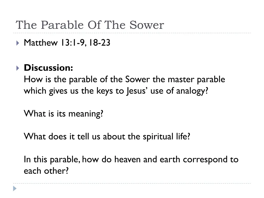 the parable of the sower