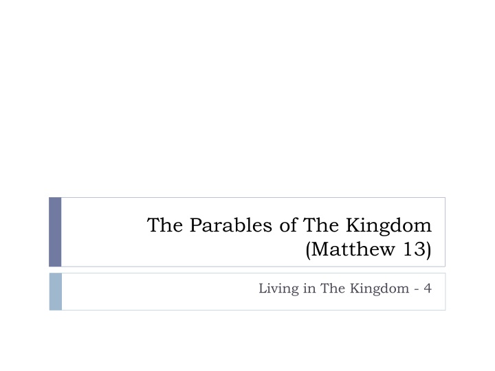 the parables of the kingdom