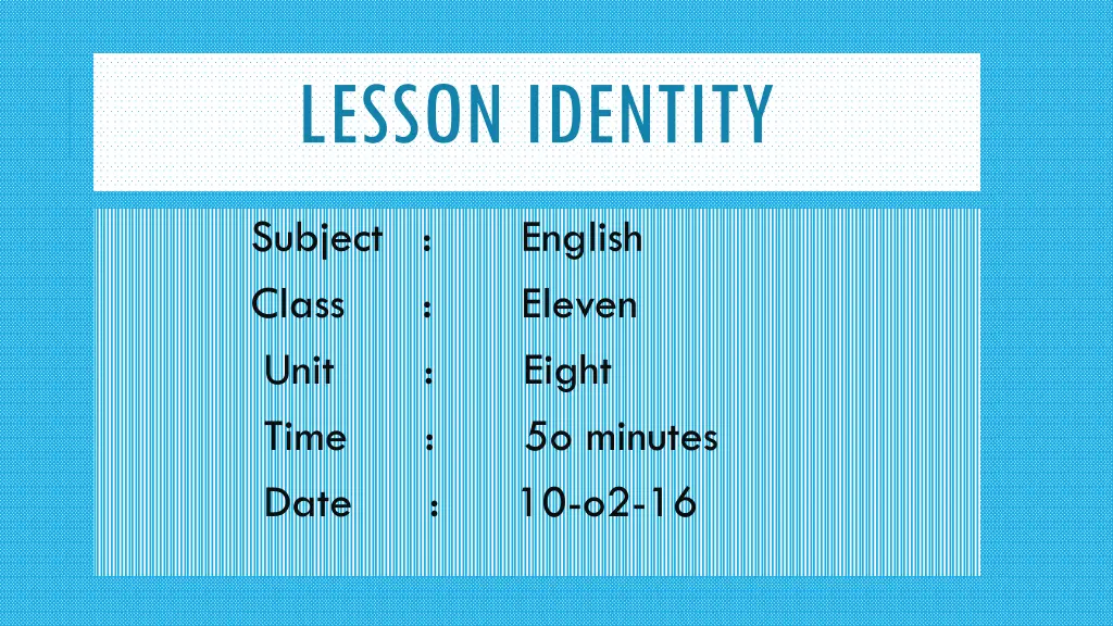 lesson identity