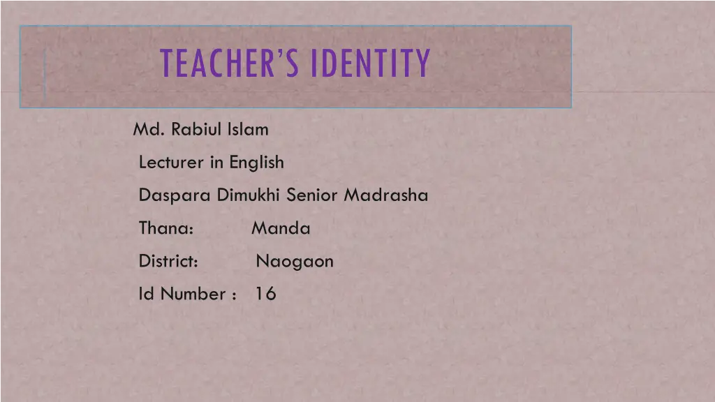 teacher s identity