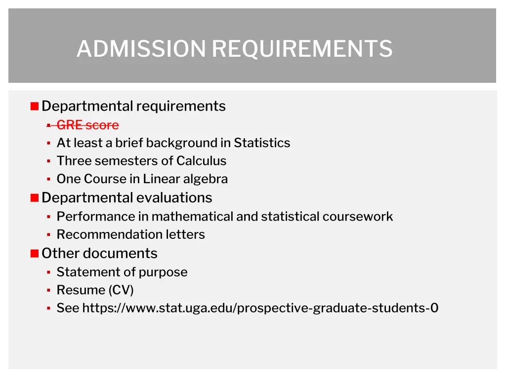 admission requirements