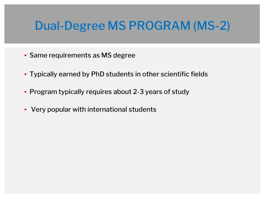 dual degree ms program ms 2