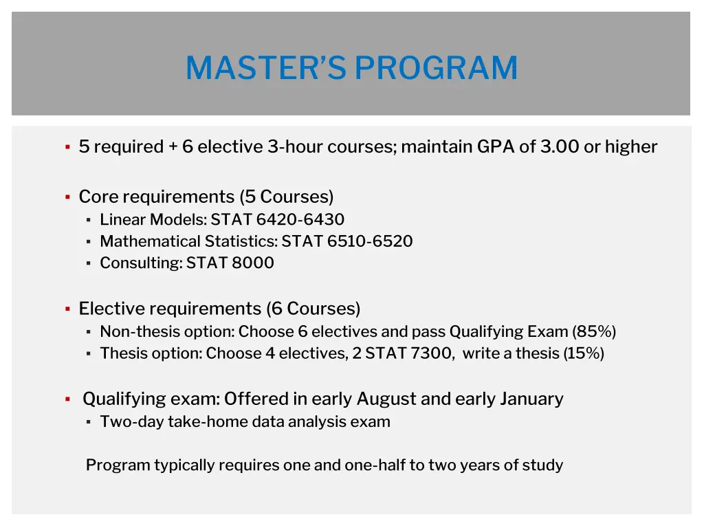 master s program