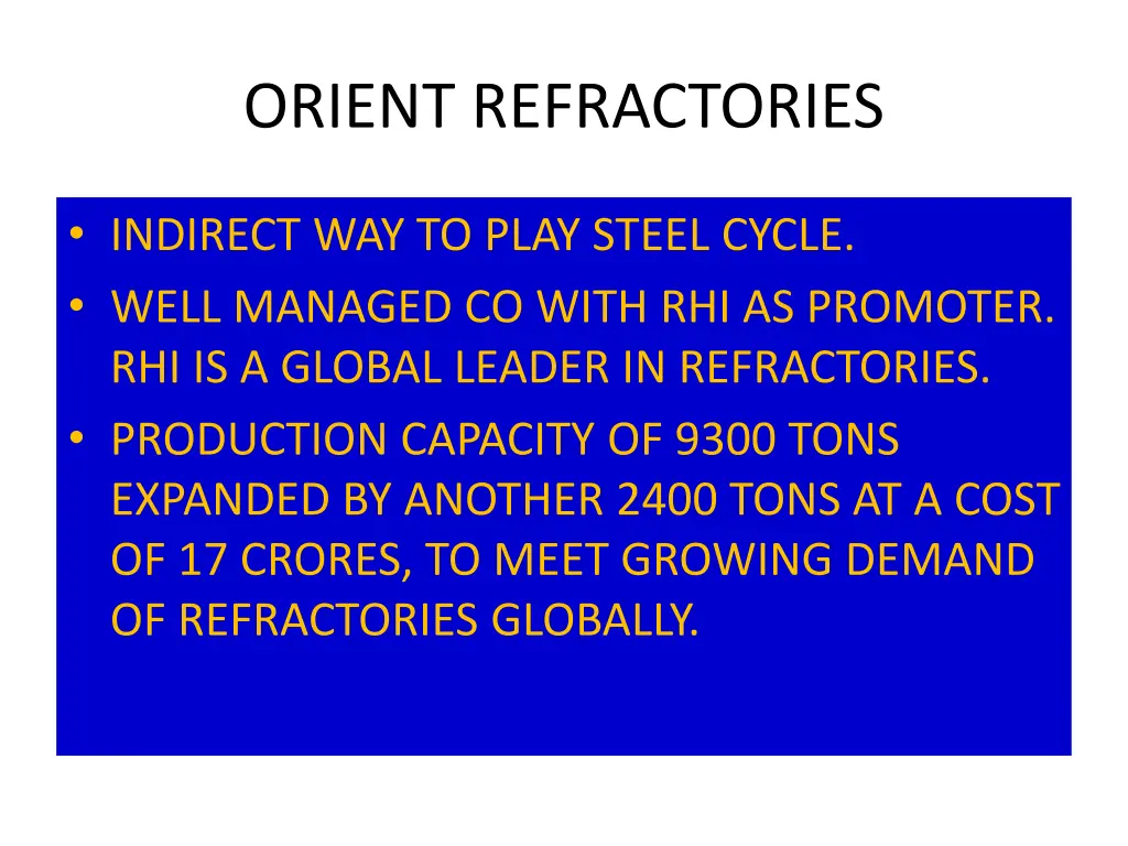 orient refractories 1