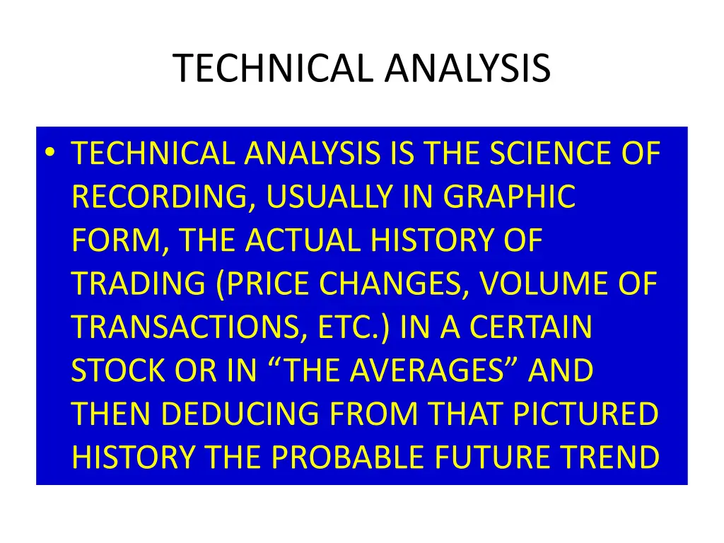 technical analysis