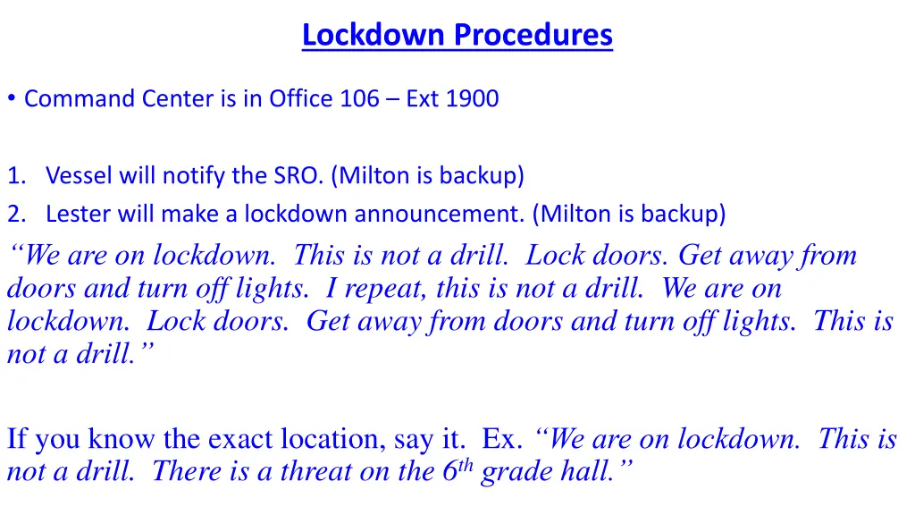 lockdown procedures 1