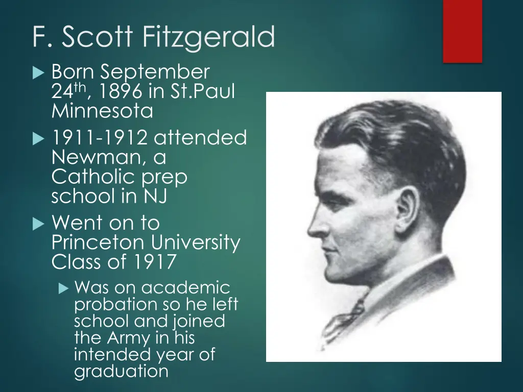 f scott fitzgerald born september 24 th 1896