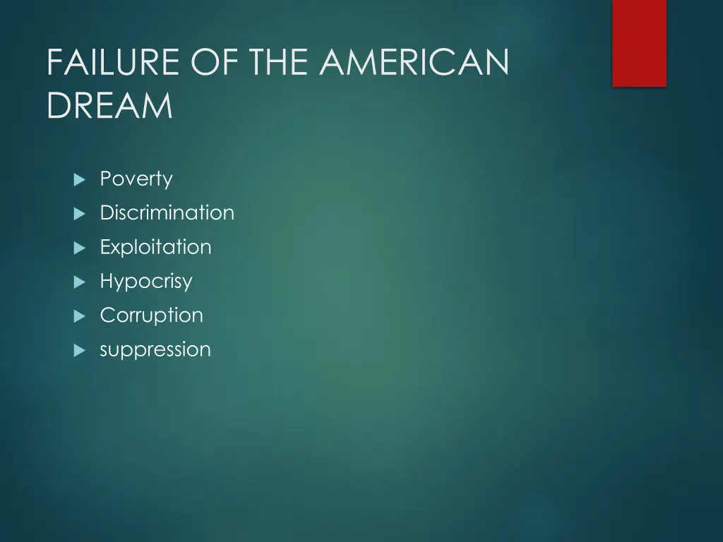 failure of the american dream