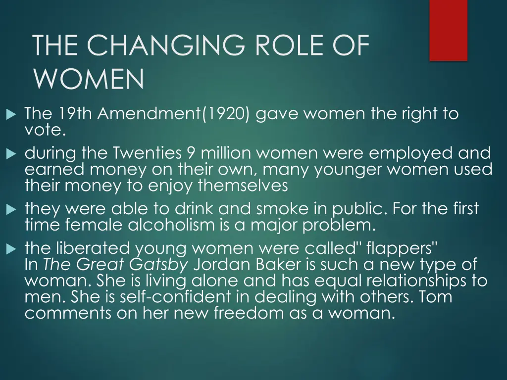 the changing role of women