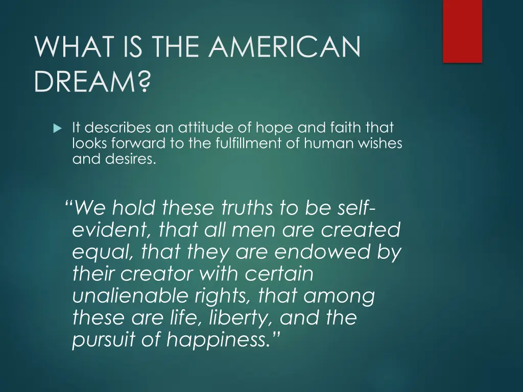 what is the american dream