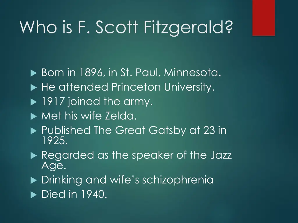 who is f scott fitzgerald