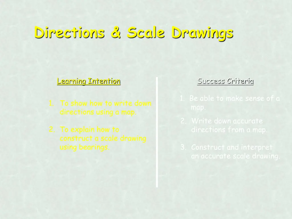 directions scale drawings