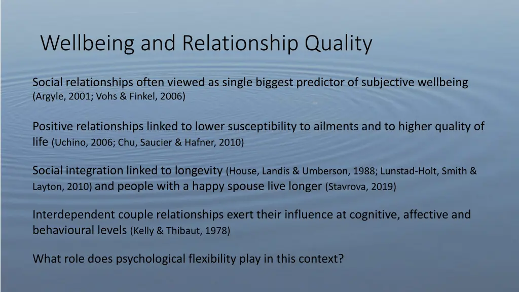 wellbeing and relationship quality