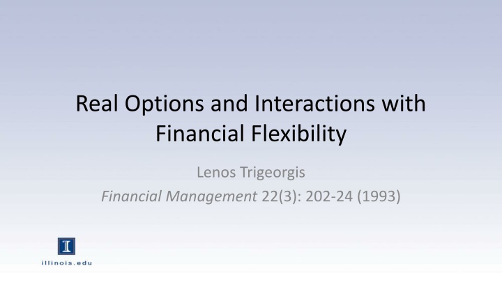 real options and interactions with financial