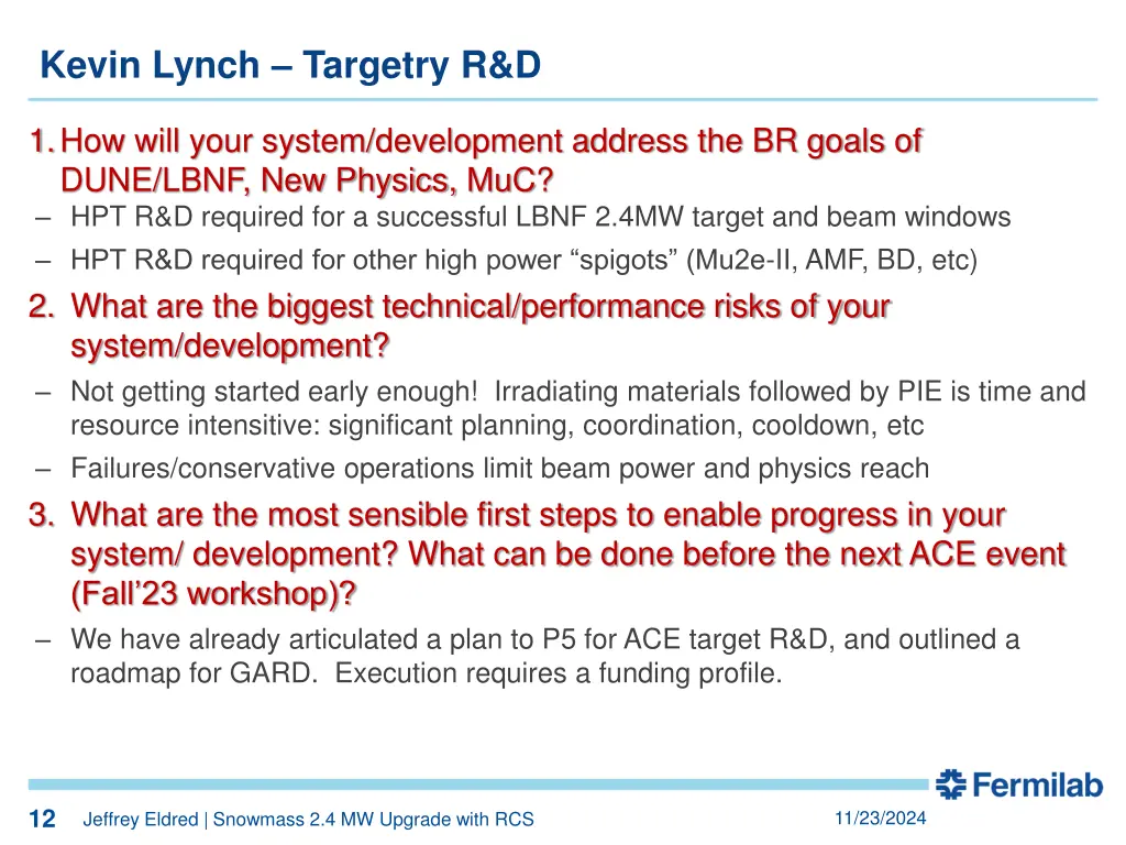 kevin lynch targetry r d