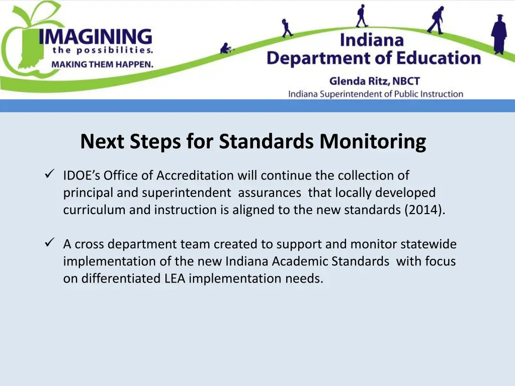 next steps for standards monitoring