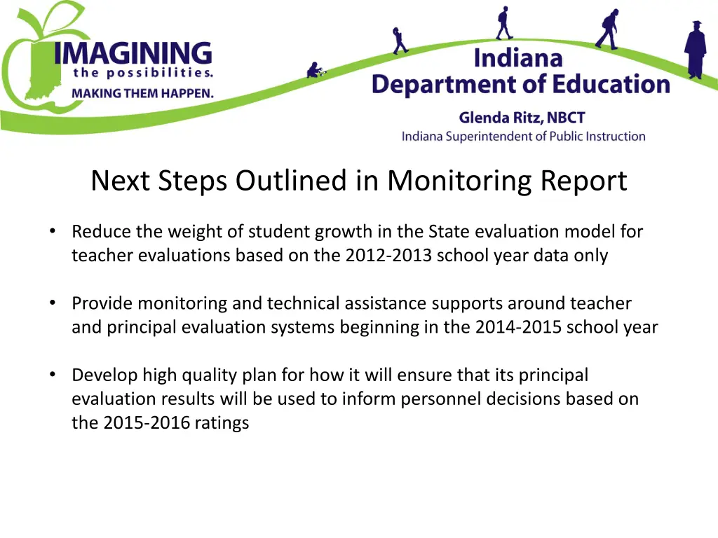 next steps outlined in monitoring report