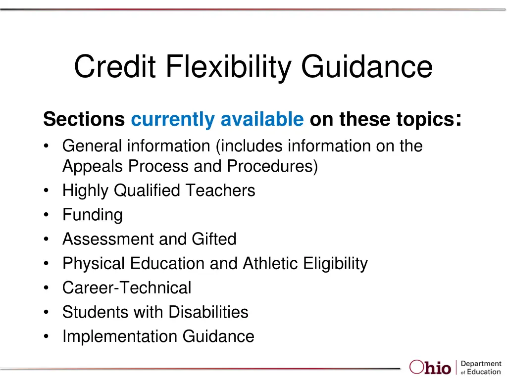 credit flexibility guidance