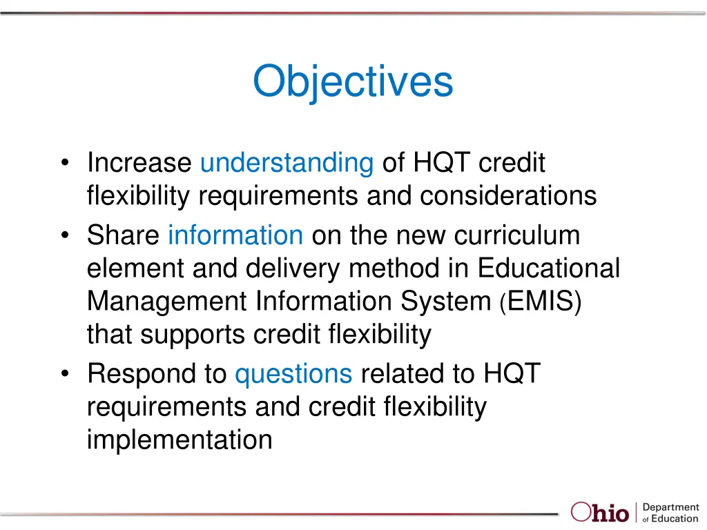 objectives