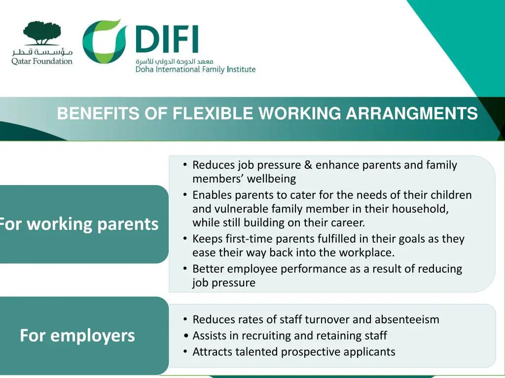 benefits of flexible working arrangments