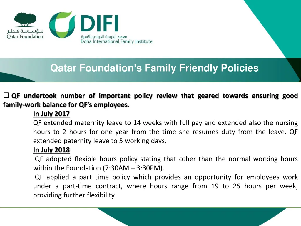 qatar foundation s family friendly policies