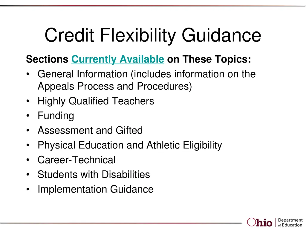 credit flexibility guidance